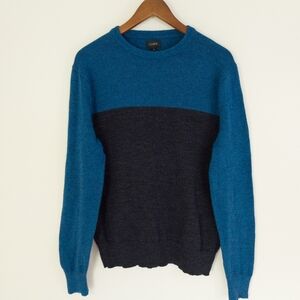 J. Crew Cotton Blend Colorblock Crew Neck Sweater Size Medium